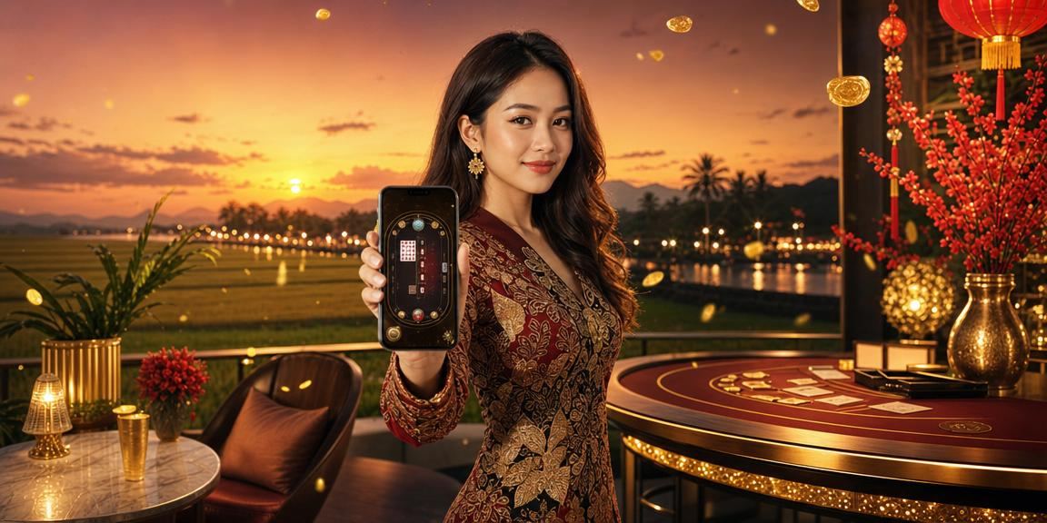 Permainan Baccarat bertemakan batik Kedah dalam suasana tempatan Malaysia